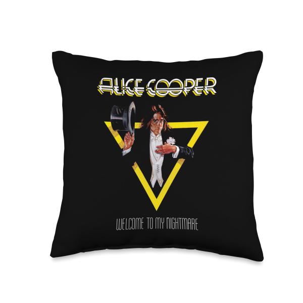 Alice Cooper Welcome To My Nightmare Yellow Triangle Throw Pillow