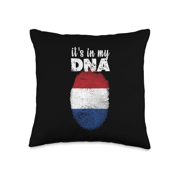It's In My DNA Dutch Flag Proud Netherlands NLD Throw Pillow