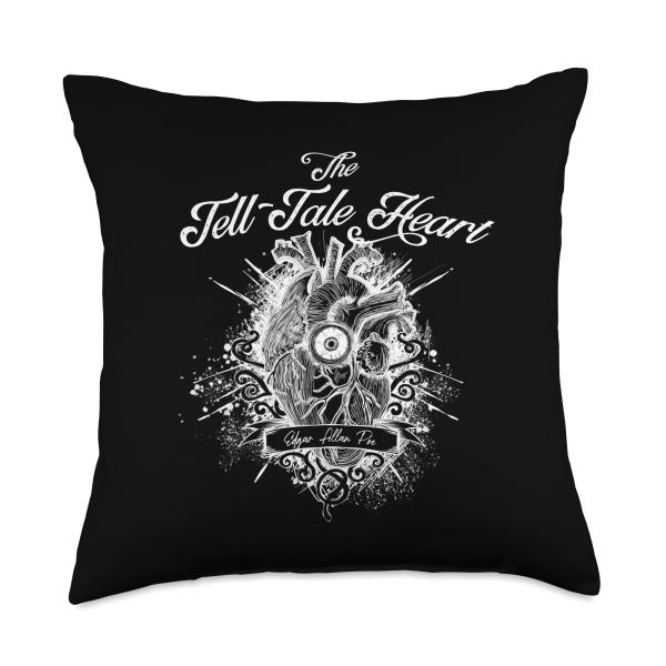 The Tell Tale Heart, Edgar Allan Poe, gothic Literature tee Throw Pillow