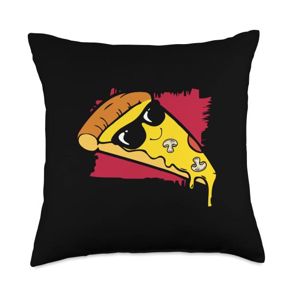 Funny Pizza ＆ Fast Food Designs Pizza Slice Fast Lover Junk Food Yummy Gift Throw Pillow, 18x18