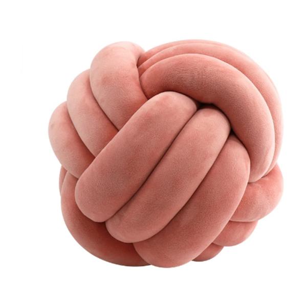 Super Soft Throw Pillow Velvet Knot Ball Pillows Home Decorative Cushion Knot Pillow for Sofa ＆ Bedroom Decoration,Light Orange b,35cm/13.8inch