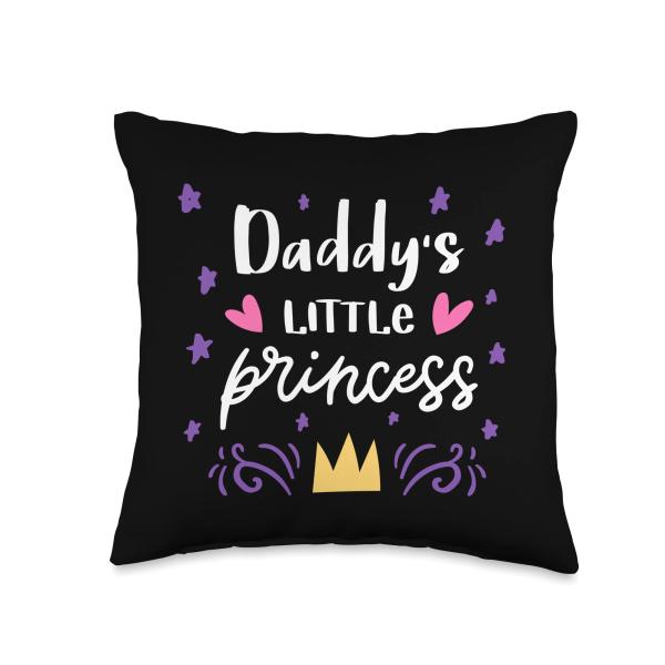 Enjoy Daddy's Little Princess Illustration Graphic Designs Throw Pillow