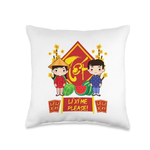 Li Xi Me Please! | Tet Vietnamese New Year 2024 Throw Pillow