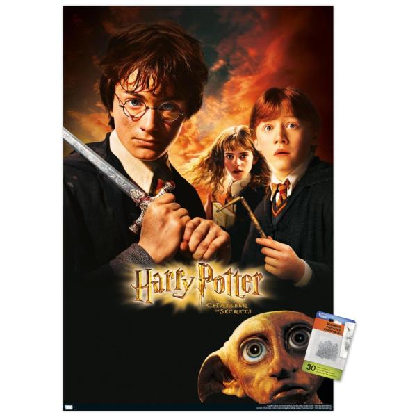 Trends International Harry Potter and the Chamber of Secrets - Sword One Sheet Wall Poster, 22.37" x 34.00", Premium Poster ＆ Push Pin Bundle