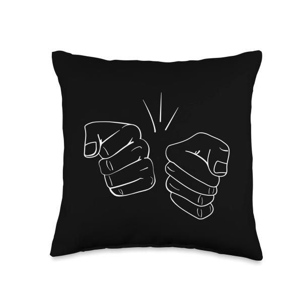 Awesome Fist Bump Cool Friendly Hand Sign Best Buddy Throw Pillow