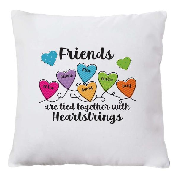 Let's Make Memories Personalized Throw Pillow - for Friends - Heartstrings - 2-6 Names - Home D〓cor