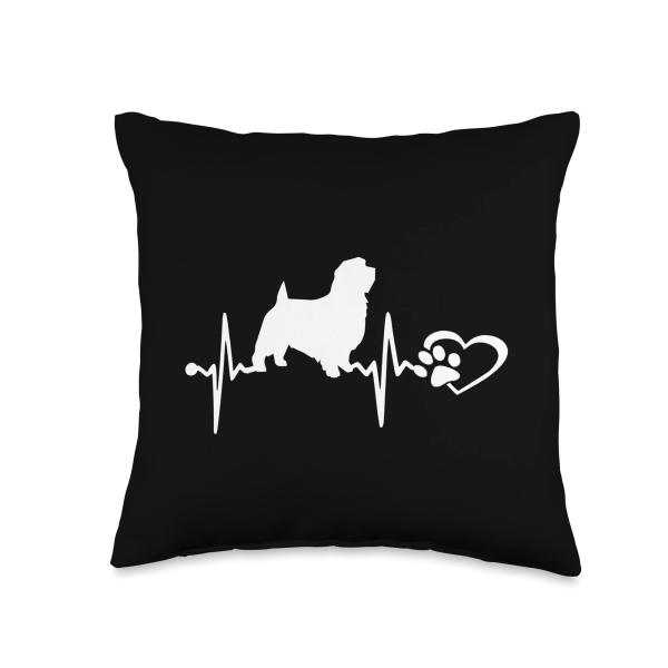 Norfolk Terrier Dog Heartbeat Paw Love Funny Puppy Lover Throw Pillow