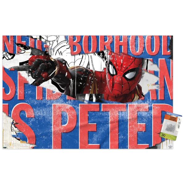 Trends International Marvel Spider-Man: No Way Home - Web-Shooter Wall Poster, 22.37" x 34.00", Premium Poster ＆ Push Pin Bundle