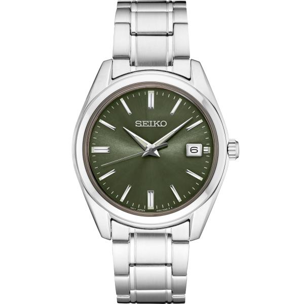 SEIKO SUR527 クォーツ腕時計 男性用 - グリーンダイヤル 日付