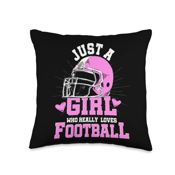 Football Player Girls Women Sport American Football Throw Pillow