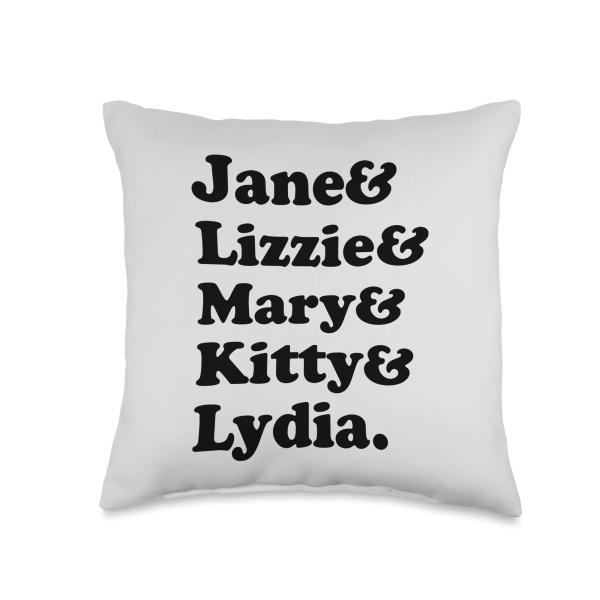 Pride and Prejudice Jane Austen - Bennet Sisters Throw Pillow