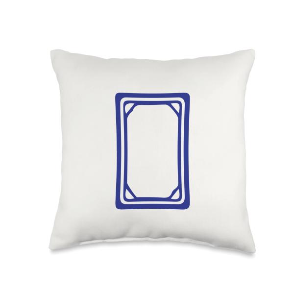 White Mahjong Dragon Baiban 白板 Tile. It's Mahjong Time! Throw Pillow
