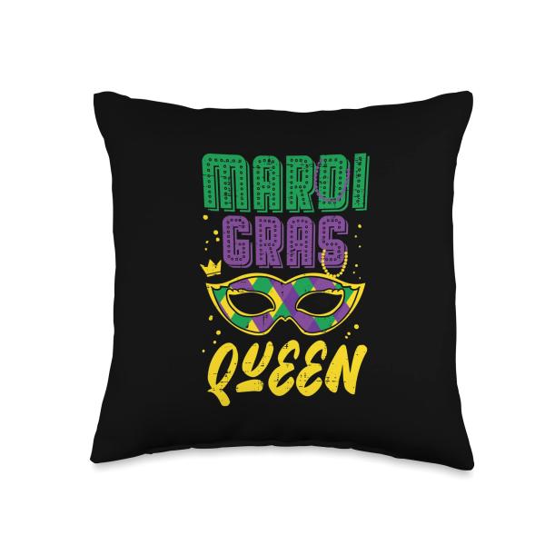 Mardi Gras Queen Louisiana Couples Mardi Gras Women Her Throw Pillow