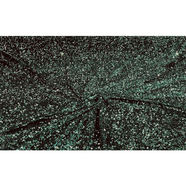 New Creations Fabric ＆ Foam Inc, 58/60" Wide Shiny 5mm Sequin On A 2 Way Stretch Velvet (1 Yard, Hunter Green)