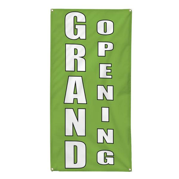 Vertical Vinyl Banner Multiple Sizes Grand Opening Green Ribbon Advertisement Business Outdoor Weatherproof Industrial Yard Signs 4 Grommets 40x16Inch