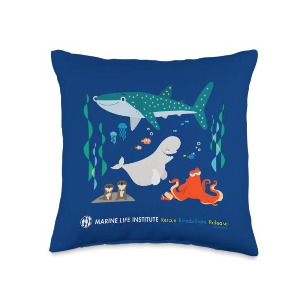 Disney and Pixar's Finding Dory Marine Life Institute Throw Pillow