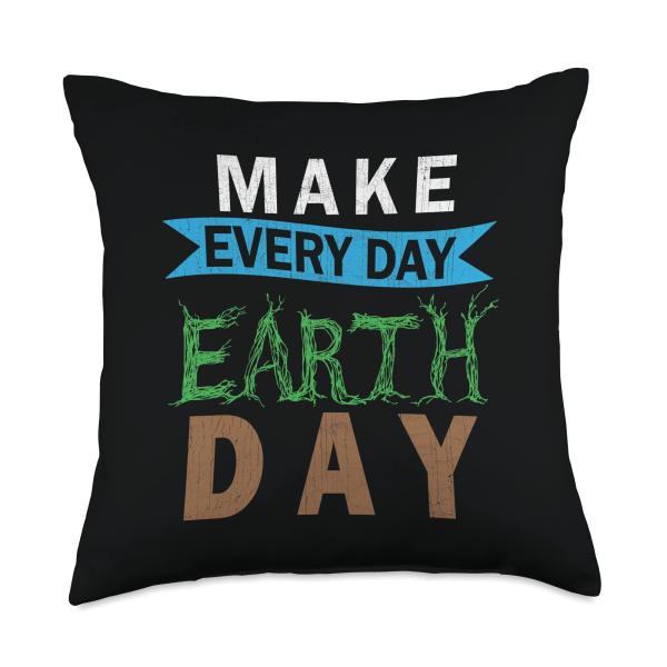 Mother Nature Costume Graphic Make Every Day Earth Day Throw Pillow