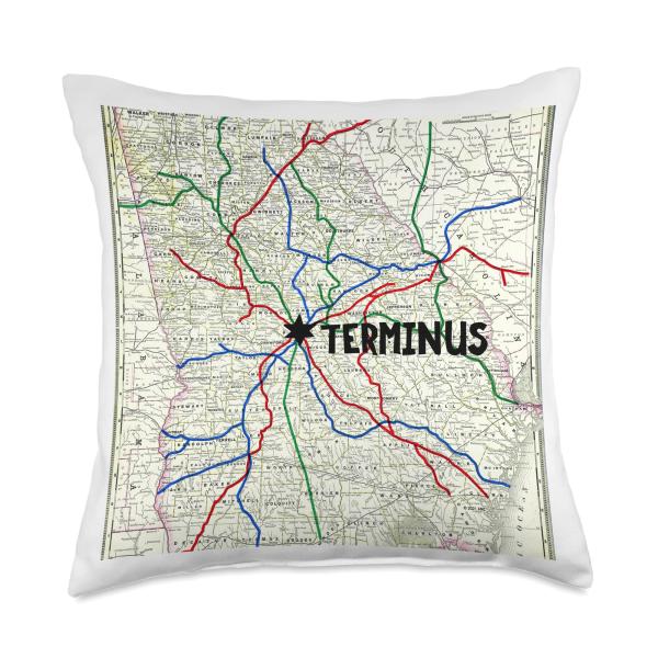 The Walking Dead Terminus Map Throw Pillow