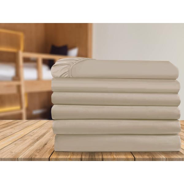 Elegant Comfort 6-Pack Fitted Bottom Sheets 1500 Thread Count Premium Hotel Quality, Deep Pocket, Wrinkle-Free, Stain and Fade Resistant, 6PACK Fitted