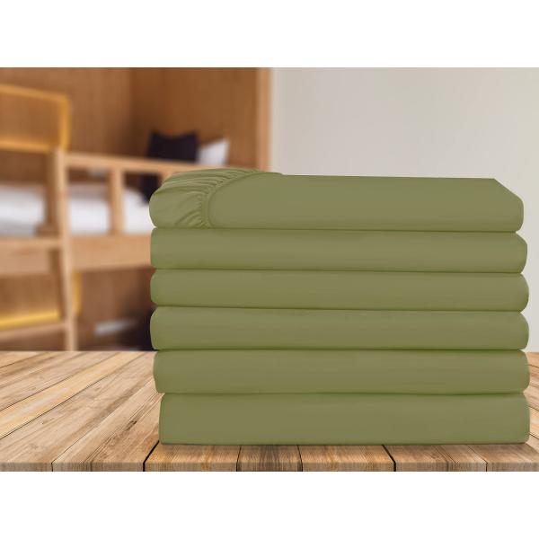 Elegant Comfort 6-Pack Fitted Bottom Sheets 1500 Thread Count Premium Hotel Quality, Deep Pocket, Wrinkle-Free, Stain and Fade Resistant, 6PACK Fitted