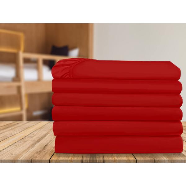Elegant Comfort 6-Pack Fitted Bottom Sheets 1500 Thread Count Premium Hotel Quality, Deep Pocket, Wrinkle-Free, Stain and Fade Resistant, 6PACK Fitted