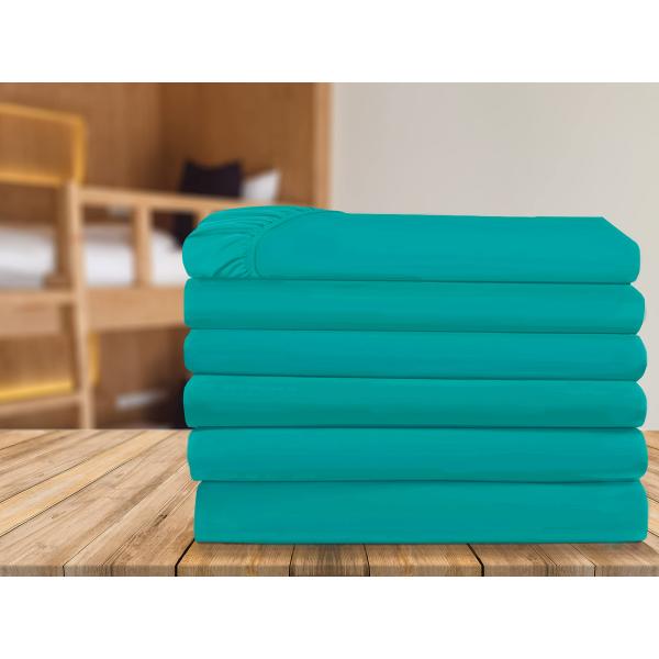 Elegant Comfort 6-Pack Fitted Bottom Sheets 1500 Thread Count Premium Hotel Quality, Deep Pocket, Wrinkle-Free, Stain and Fade Resistant, 6PACK Fitted