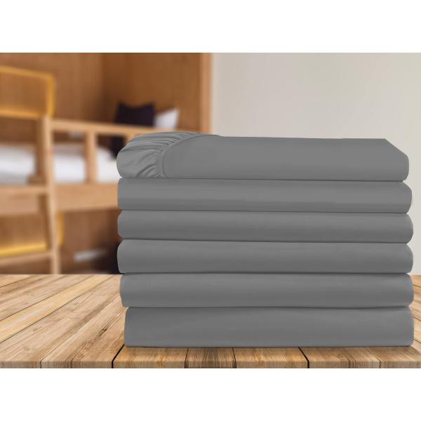 Elegant Comfort 6-Pack Fitted Bottom Sheets 1500 Thread Count Premium Hotel Quality, Deep Pocket, Wrinkle-Free, Stain and Fade Resistant, 6PACK Fitted