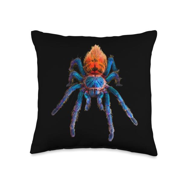 Green Bottle Blue Tarantula Throw Pillow