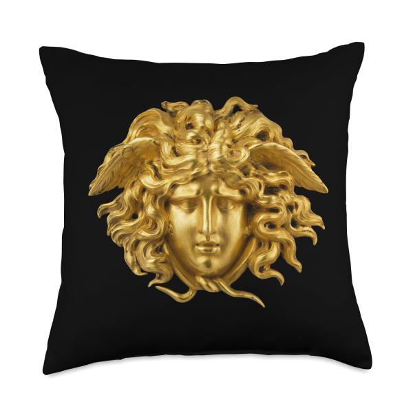 Medusa Head Shirt Snake Hair Greek Myth Gorgon Throw Pillow