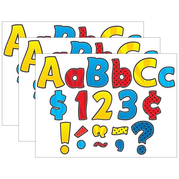 Teacher Created Resources スーパーヒーロー Funtastic 4インチ レターコンボパック、1パック208個、3パック