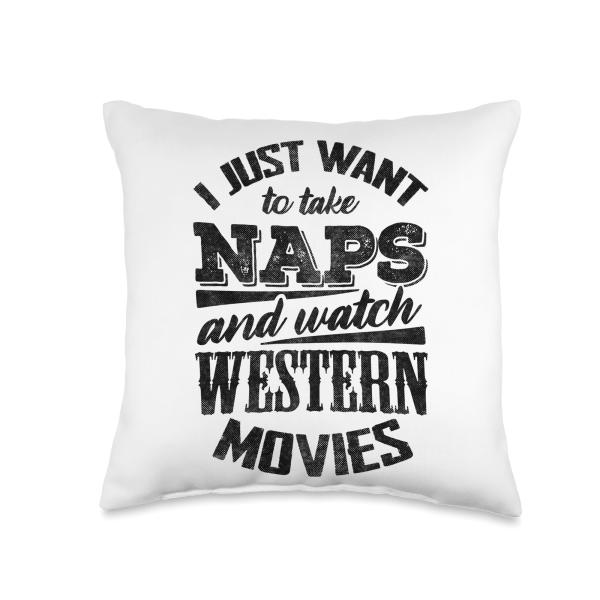 Funny Western Movie Lover Graphic Women and Men Movie Fan Throw Pillow