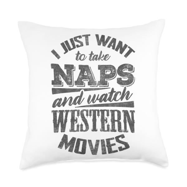 Funny Western Movie Lover Graphic Women and Men Movie Fan Throw Pillow