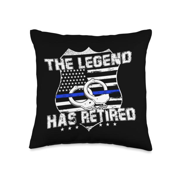 The Legend Has Retired Police Officer American Flag Captain Throw Pillow
