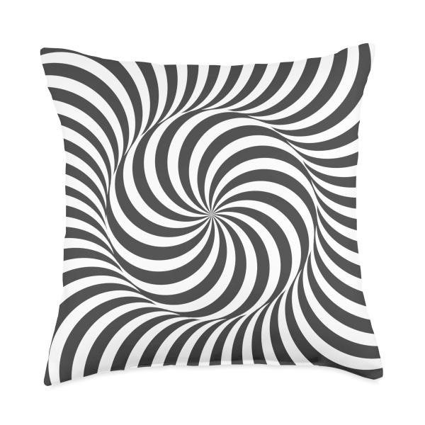 Futuristic circle swirl optical illusion Throw Pillow
