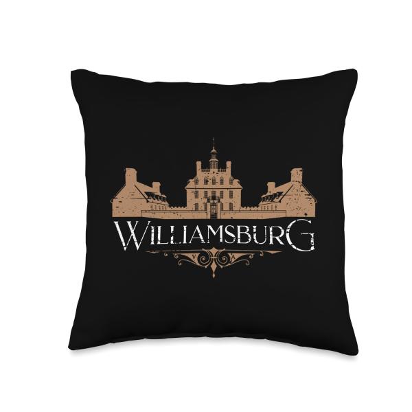 Jeff Hobrath Colonial Williamsburg Virginia Vintage Distressed Style Throw Pillow, 16x16