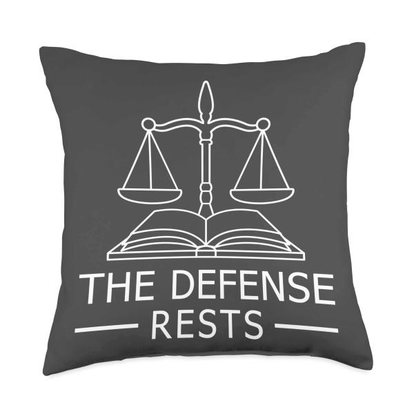 The Defense Rests Funny Law School Judge Student Throw Pillow