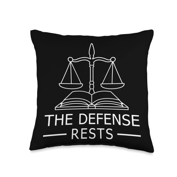The Defense Rests Funny Law School Judge Student Throw Pillow