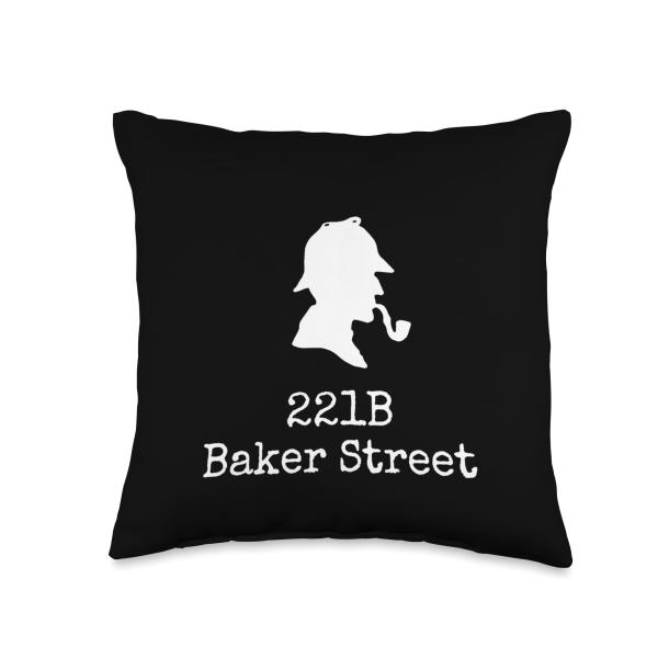 Book lover - 221b Baker street - detective Sherlock Holmes Throw Pillow