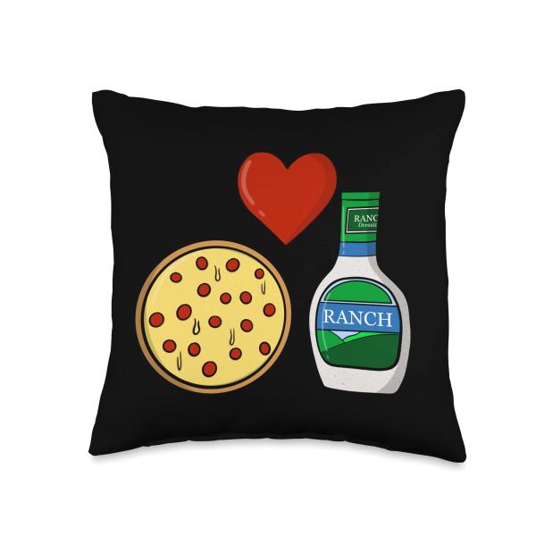 Ranch Dressing Pizza Lover Funny Foodie Condiment Sauce Throw Pillow