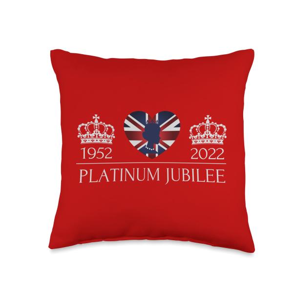 British Queen Monarchy Platinum Jubilee 70th Anniversary Throw Pillow