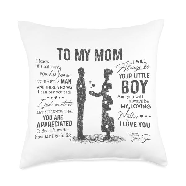 To My Mom I Know Its Not Easy to Raise A Child Mother's Day Throw Pillow