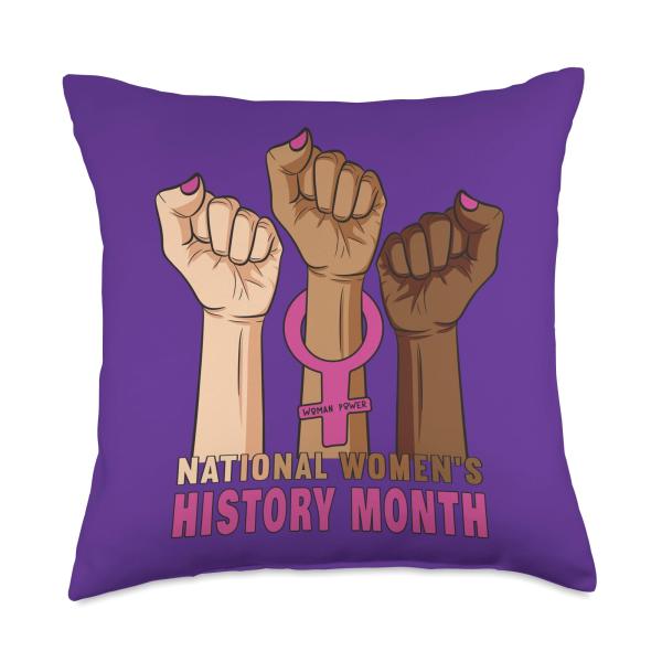 National Women's History Month 2026 Womens History Month Throw Pillow