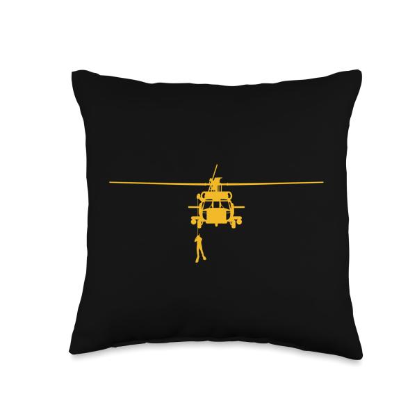 Awesome H-60 Helicopter Search and Rescue SAR Design Throw Pillow