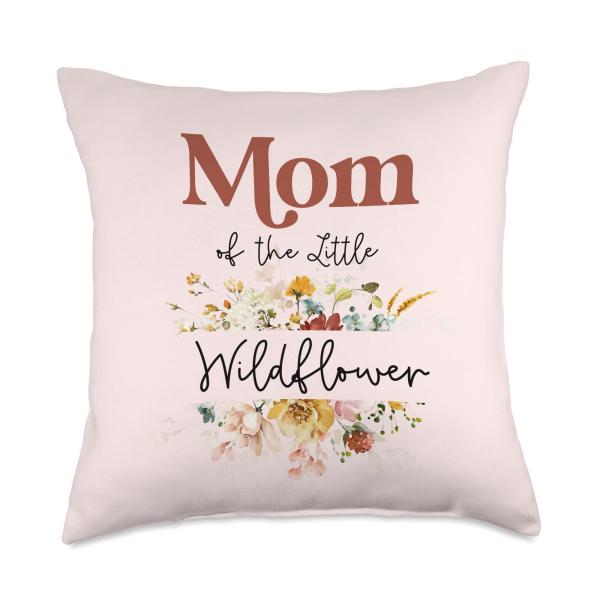 Mom Of The Little Wildflower Birthday Party Baby Shower Idea Throw Pillow