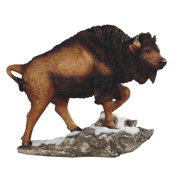 ICE ARMOR 9" W Wild Animal Collection Buffalo in Snow Figurine Office Desk/Home/Living Room/Table Decor, Perfect House Warming Gifts for New Home