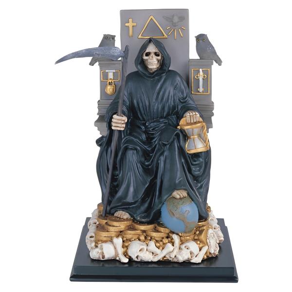 ICE Armor 10.75" H Black Santa Muerte Statue Our Lady of The Holy Death Religious Figurine Office Desk/Home/Living Room/Table Decor, Perfect House War