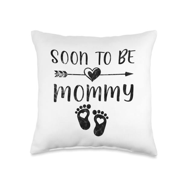 Pregnancy Announcement Soon To Be Mommy Cute Mother's Day Throw Pillow