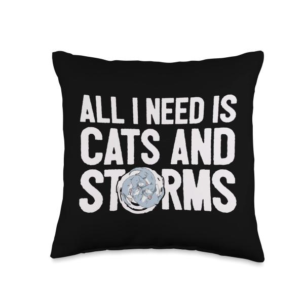 Storm Chasing - Cat Owner - Tornado Chasing Throw Pillow