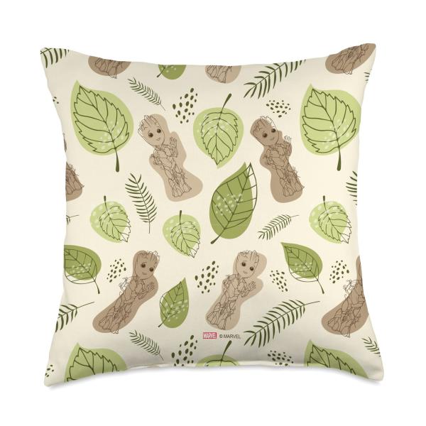 Marvel Studios I Am Groot Leaf Print Throw Pillow