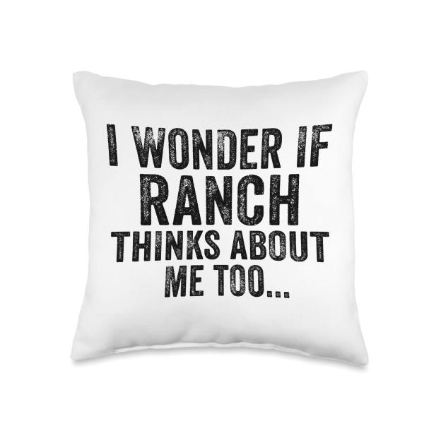 Think About Me Too Ranch Dressing Funny Condiment Sauce Throw Pillow